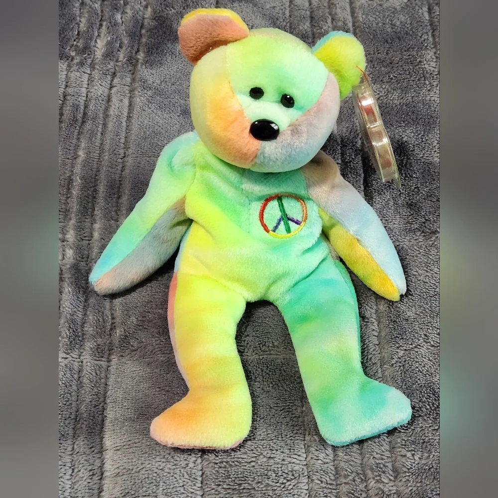 "PEACE" BEAR TY BEANIE BABY BIRTHDAY: FEBRUARY 1, 1996 - Picture 2 of 5
